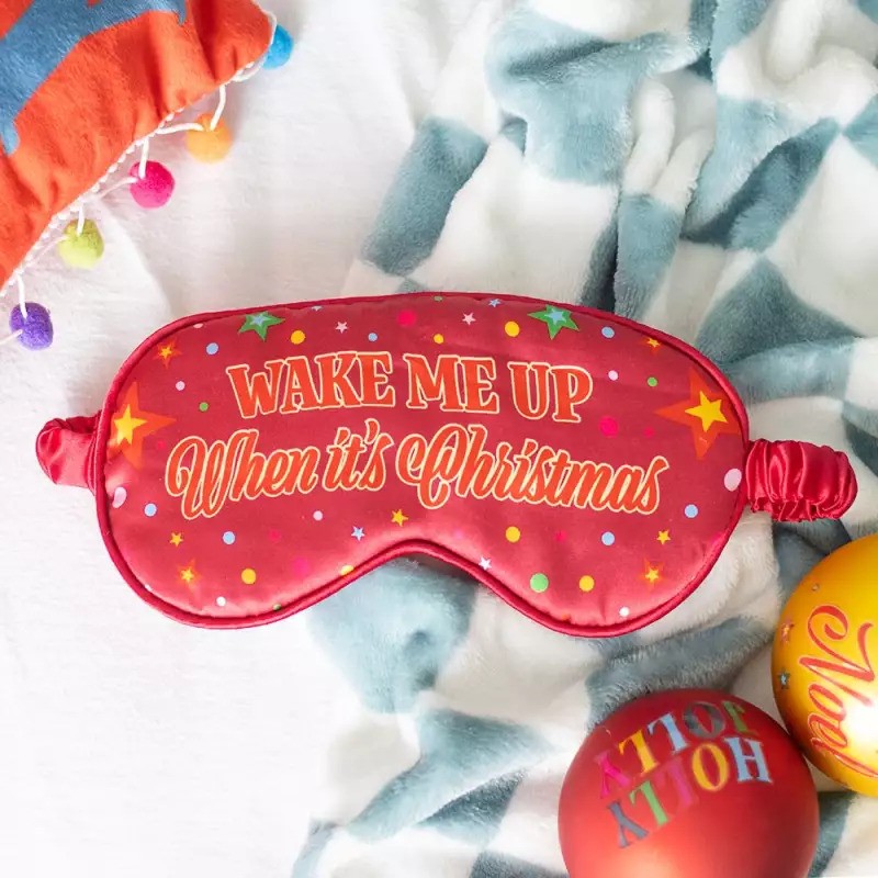 Satijnen slaapmasker Wake me up when it's Christmas