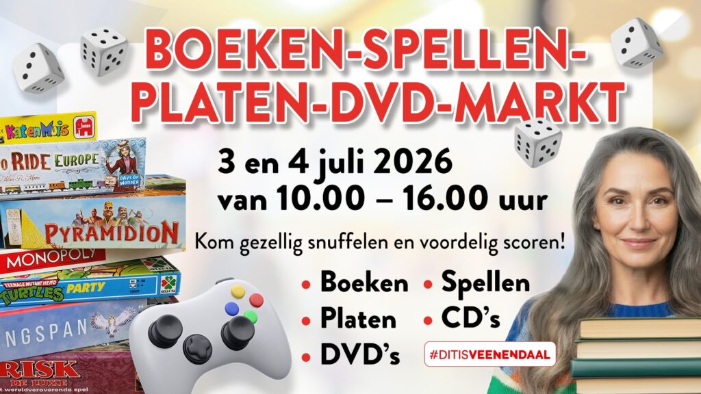 Boeken-Spellen-Platen-DVD-markt Scheepjeshof Juli 2026
