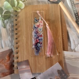 Acryl Boekenlegger met Licht Roze kwastje