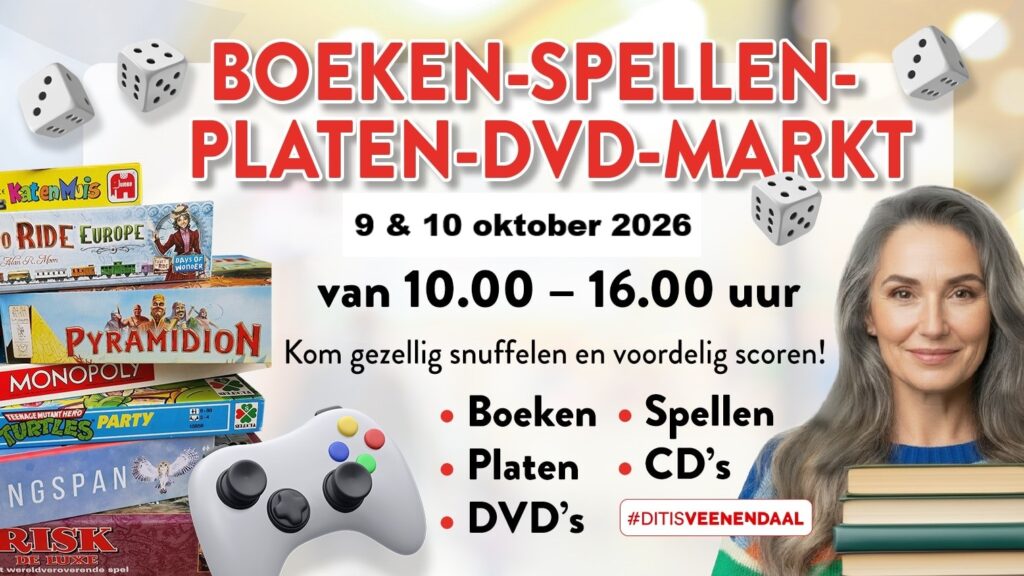 Boeken-Spellen-Platen-DVD-markt Scheepjeshof 9 en 10 oktober 2026