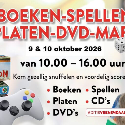 Boeken-Spellen-Platen-DVD-markt Scheepjeshof 9 en 10 oktober 2026